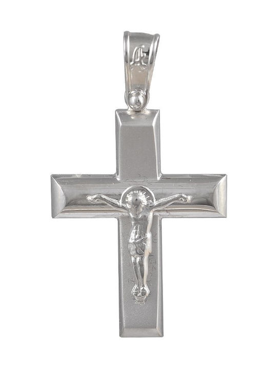 Men's White Gold Cross 14K with the Crucified