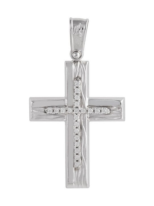 Weißgold Kreuz 14K