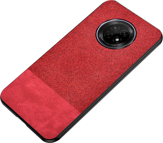 Splicing Cloth Skin Back Cover Plastic Roșu (Redmi Note 9T)
