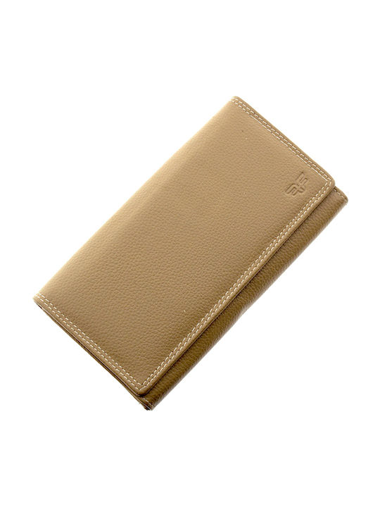 Large Leather Women's Wallet Classic Beige