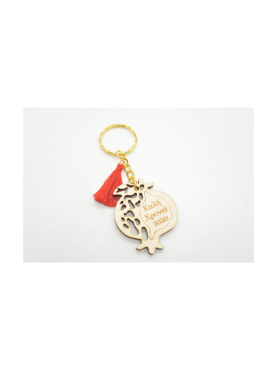 Keychain Charm Wooden Pink