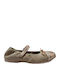Kids Suede Ballerinas Ballet flat with Hoop & Loop Closure Beige