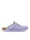 Boston Suede Embossed Anatomical Leather Women's Slippers Purple Regular Fit