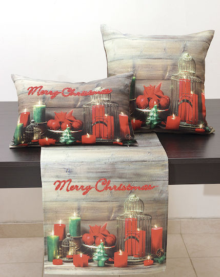 Ilis Home Christmas Tablecloth Runner Beige L170xW40cm.