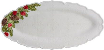 Bordallo Pinheiro Christmas Platter Ceramic White