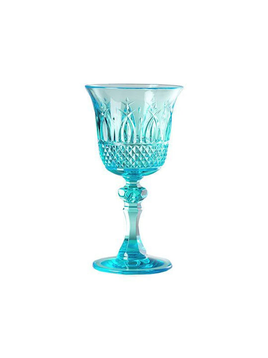 Mario Luca Giusti Italia Glass for White Wine made of Glass in Turquoise Color Goblet
