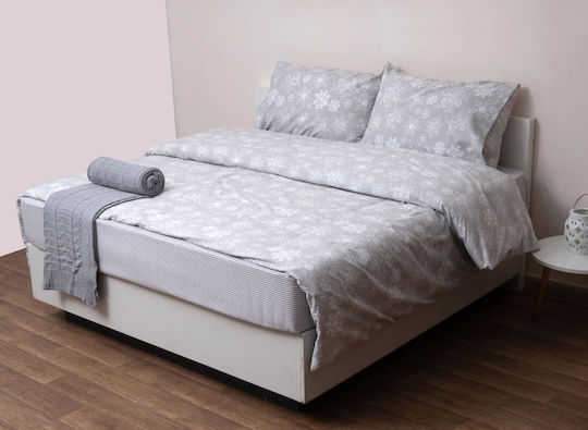 Viopros Cotton Duvet Cover Super King 220x240 Grey