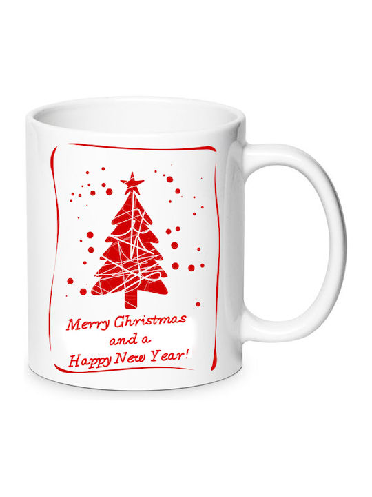 Merry Christmas Mug Ceramic Red 1pcs