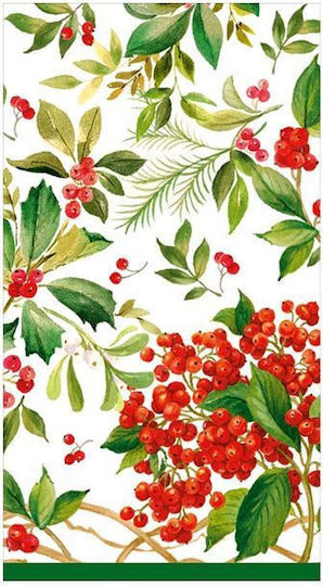Caspari Christmas Napkins White L19.7xW10.8cm.