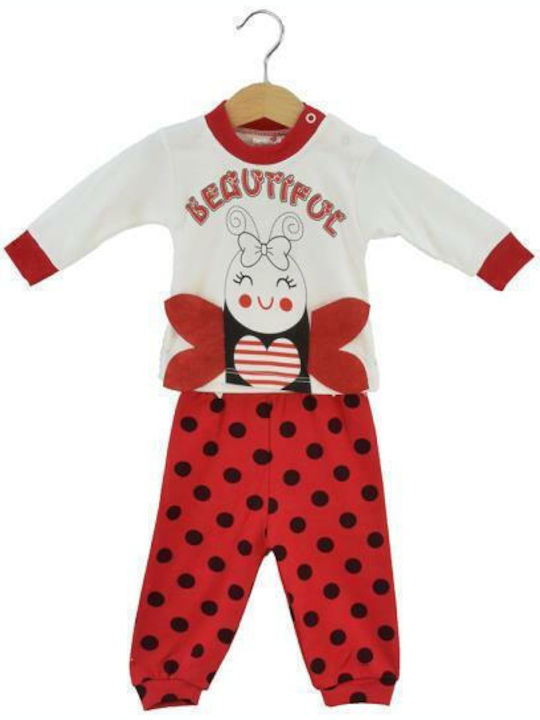 Mamma Natura Kids Pyjamas White Checkers Red