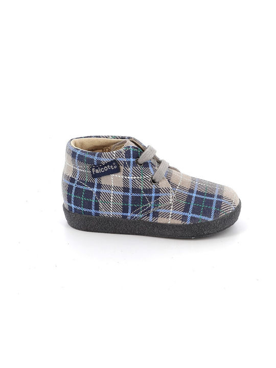 Lederne Kinderstiefeletten mit Schnürsenkeln Blau