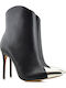 Leder Stiefeletten Damen Schwarz