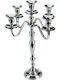 Koopman Candle Holder Metal 5 Seats in Silver Color 40cm 1pcs