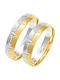 FenixJewelry Σετ Βέρες Δίχρωμες 14Κ με Ματ Φινίρισμα