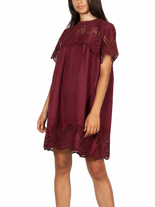 Minimum Mini Shirt Dress Dress Burgundy
