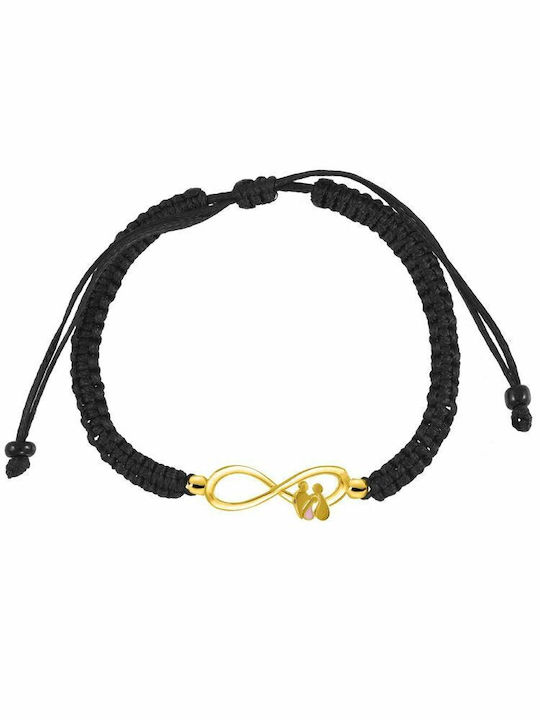 Amor Amor Bracelet Macrame made of Cord Gold Plated