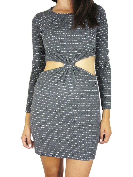 Tag Knitted Evening Dress Gray