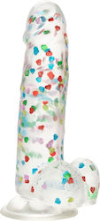 Calexotics Realistisches Dildo mit Hoden und Saugnapf Transparent 15cm