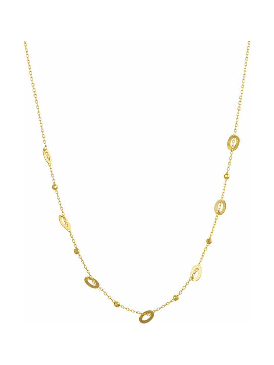 Kritsimis Oval Dots Necklace from Gold 14K