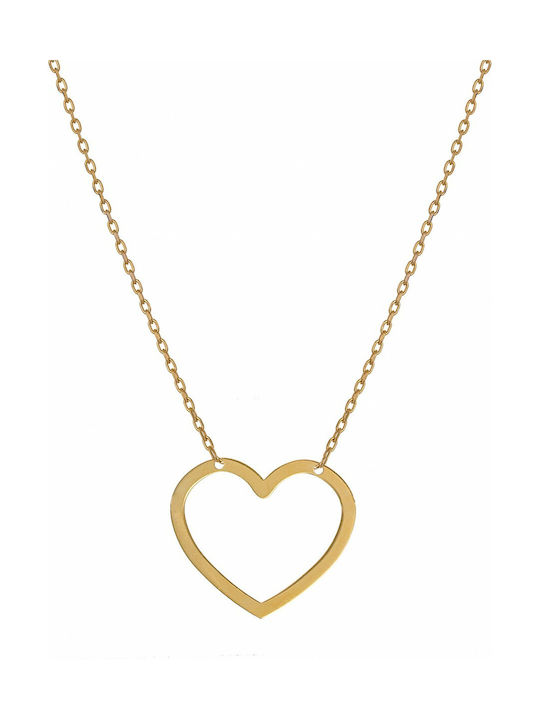 Kritsimis Halskette mit Design Herz aus Gold 14K