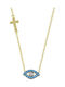 Necklace from White Gold 14K with Zircon