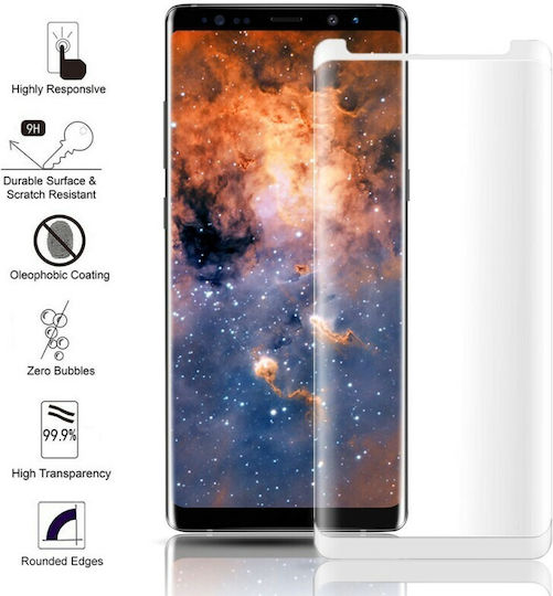 Case Friendly 2.5D Full Face Tempered Glass Alb (Galaxy Note 8)