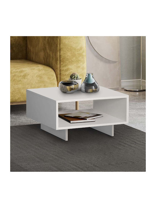 Hola Square Wooden Coffee Table White L60xW60xH...