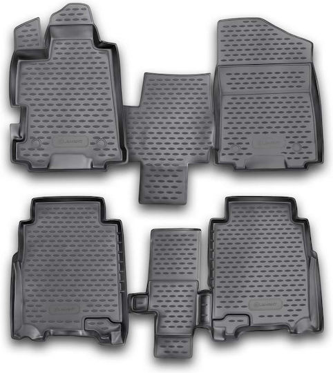 Novline Set of Front and Rear Mats 4pcs Tray Type for Honda FR-V 2004-2009 Black