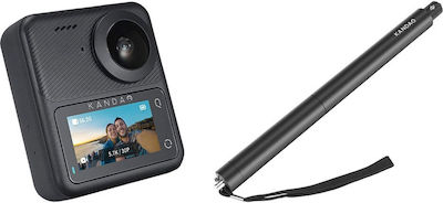 Kandao QooCam 3 Travel Kit Action Camera 5K Λήψης 360° με WiFi Μαύρη με Οθόνη 1.9"