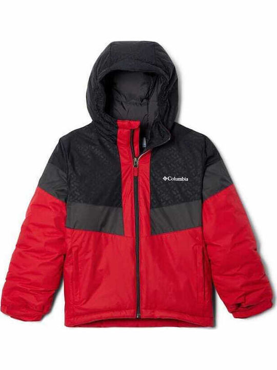 Waterproof Kids Quilted Short Coat with Hood Red