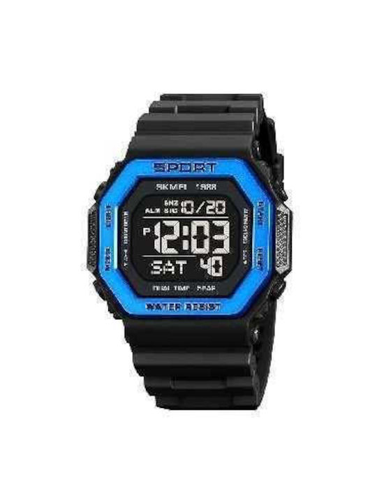 Skmei Digital Watch Chronograph Battery with Blue Metal Bracelet