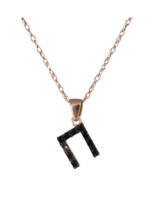 Necklace Monogram from Rose Gold 14K