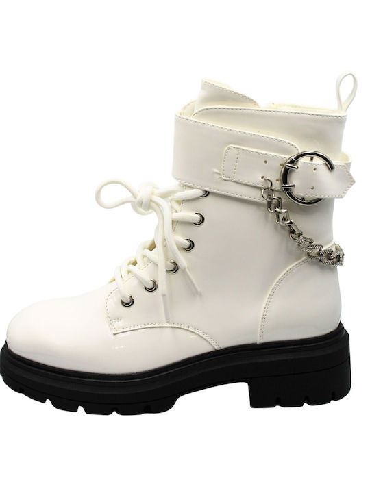 Plato Women's Combat Boots White