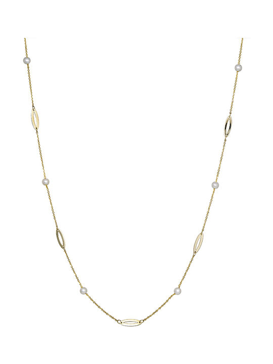 Necklace from Gold 14K with Pearls