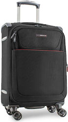 Swissbrand Medium Travel Bag Black with 4 Wheels Height 63cm