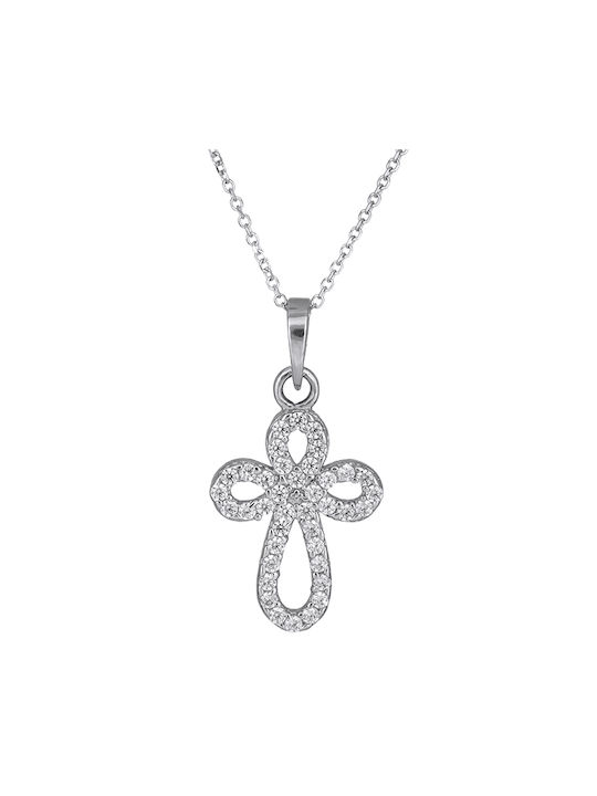 Women's White Gold Cross 14K