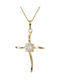 Damen Gold Kreuz 14K mit Kette