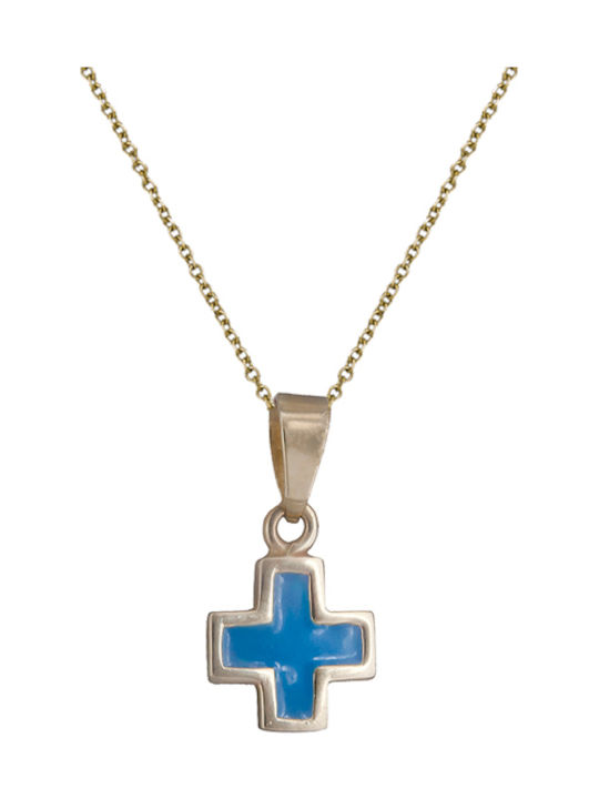 Gold Kreuz 14K mit Kette