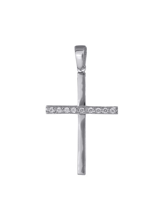 Weißgold Kreuz 14K