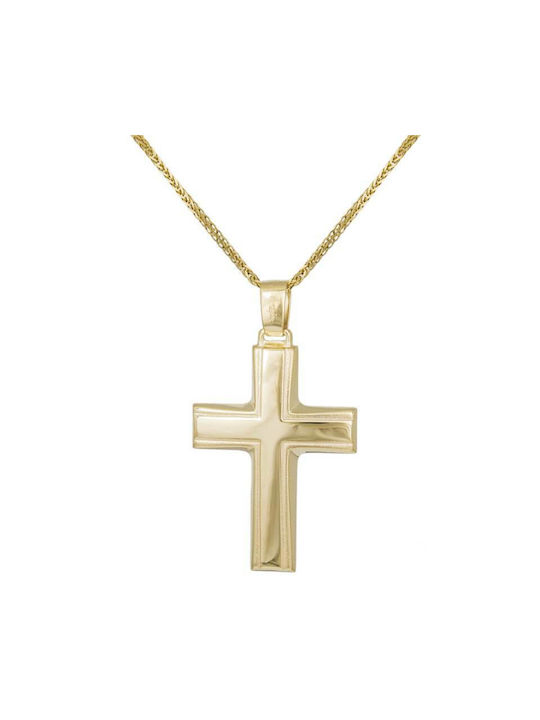 Herren Gold Kreuz 9K mit Kette