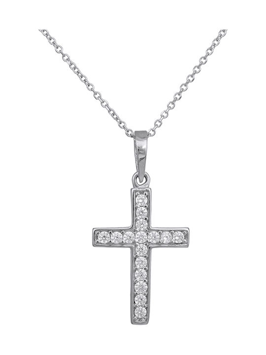 Weißgold Kreuz 14K