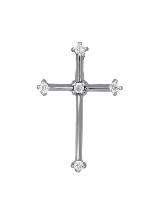 Weißgold Kreuz 14K