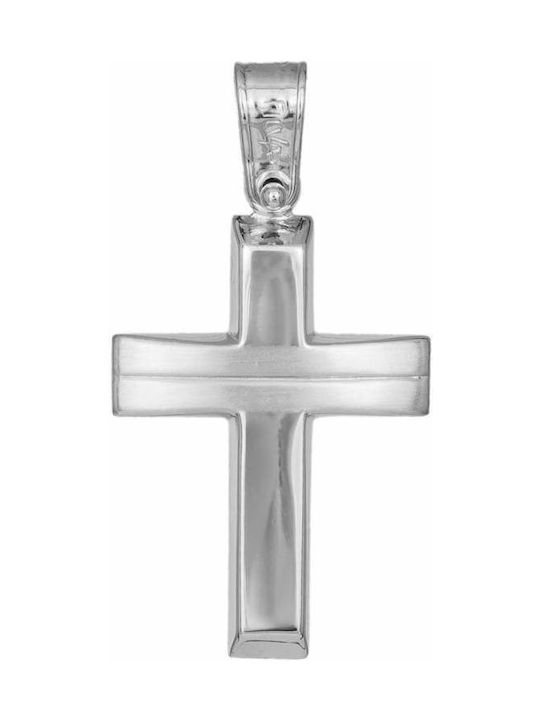 Men's White Gold Cross 9K