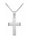 Men's White Gold Cross 9K with Chain