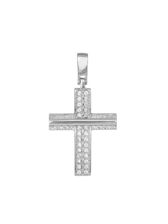 Damen Weißgold Kreuz 14K