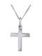 Herren Weißgold Kreuz 14K mit Kette