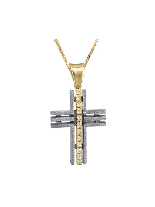 Damen Gold Kreuz 18K mit Kette