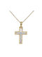 Damen Gold Kreuz 14K mit Kette