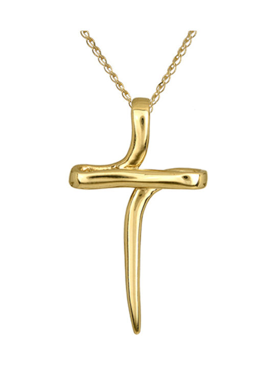 Damen Gold Kreuz 14K mit Kette