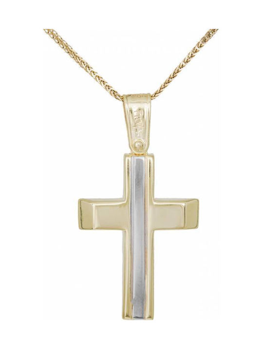 Men's Gold Cross 9K with Chain